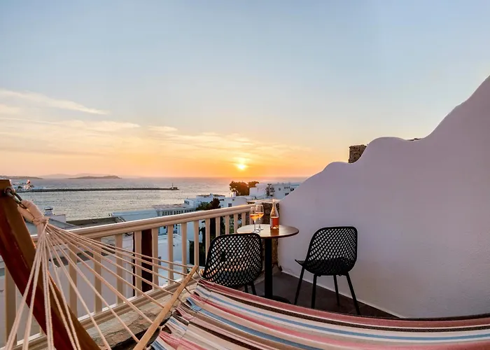 Yalos Hotel Sunset View Mykonos Town Private Rooms